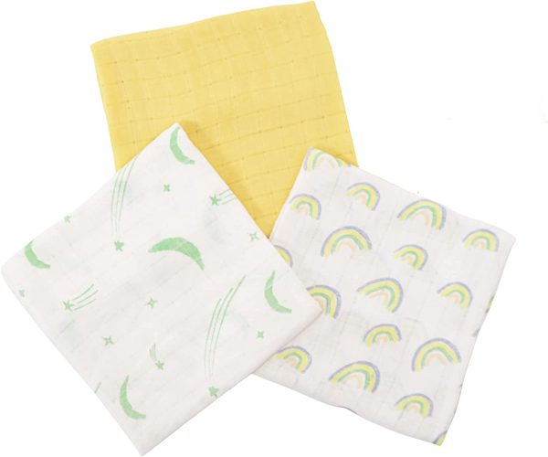 Homy Textiles Muslin Cloths for Baby, Unisex Muslin Burp Cloths for New Borns, Soft, Breathable, and Absorbent Pure Cotton Muslin Squares, Ideal Baby Cloth, Washcloth, and Bib, 80 x 80 cm, 3-Pack - Image 8