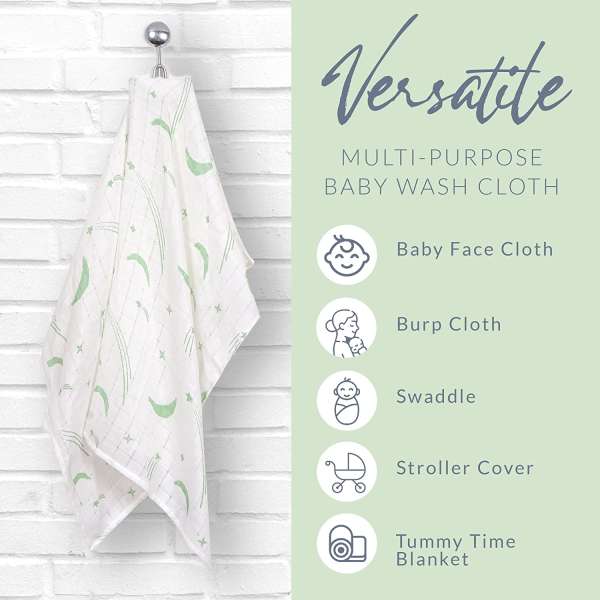 Homy Textiles Muslin Cloths for Baby, Unisex Muslin Burp Cloths for New Borns, Soft, Breathable, and Absorbent Pure Cotton Muslin Squares, Ideal Baby Cloth, Washcloth, and Bib, 80 x 80 cm, 3-Pack - Image 2